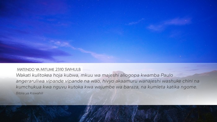 Matendo ya Mitume 23:10 SWHULB Bible Verse Image