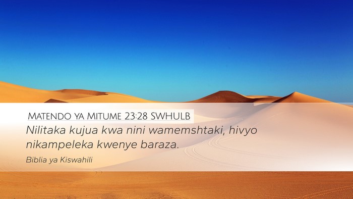 Matendo ya Mitume 23:28 SWHULB Bible Verse Image