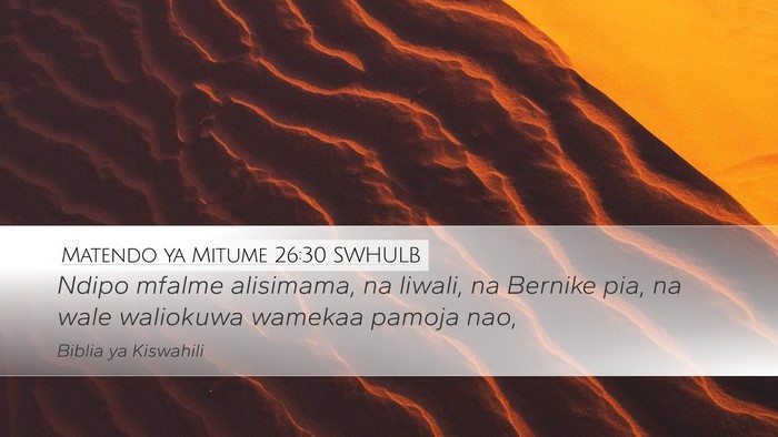 Matendo ya Mitume 26:30 SWHULB Bible Verse Image