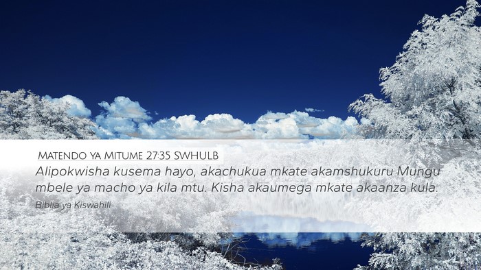 Matendo ya Mitume 27:35 SWHULB Bible Verse Image