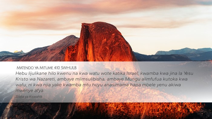 Matendo ya Mitume 4:10 SWHULB Bible Verse Image