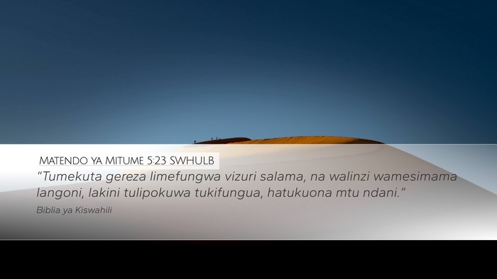 Matendo ya Mitume 5:23 SWHULB Bible Verse Image
