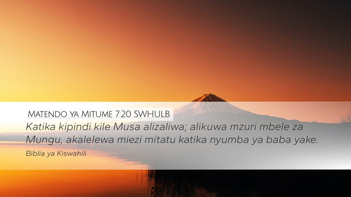 Matendo ya Mitume 7:20 SWHULB Bible Verse Image