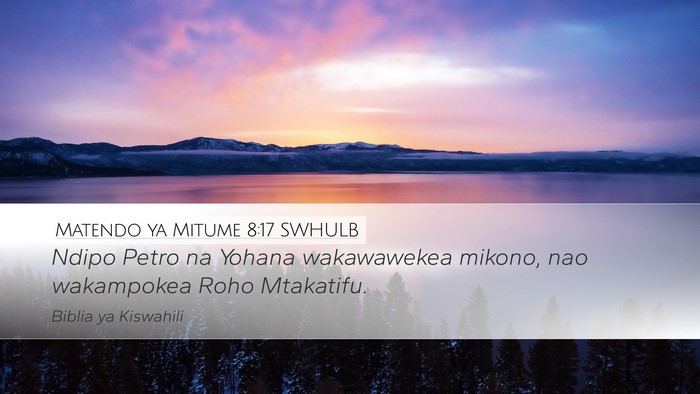 Matendo ya Mitume 8:17 SWHULB Bible Verse Image