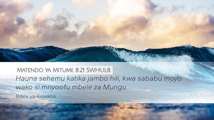 Matendo ya Mitume 8:21 SWHULB Bible Verse Image