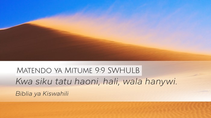Matendo ya Mitume 9:9 SWHULB Bible Verse Image