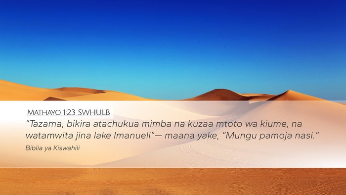 Mathayo 1:23 SWHULB Bible Verse Image