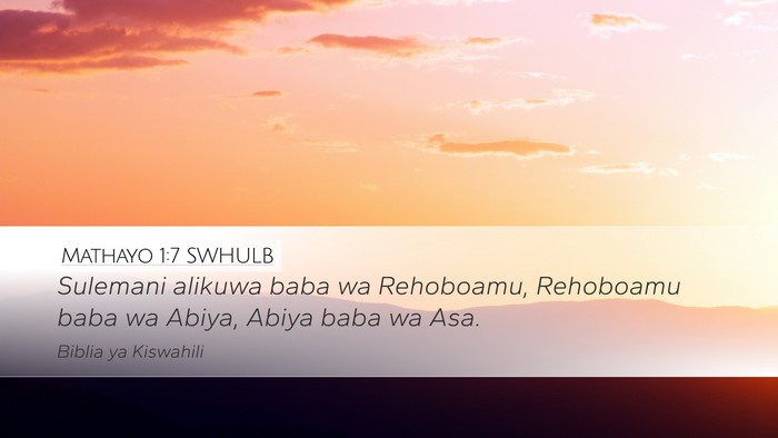 Mathayo 1:7 SWHULB Bible Verse Image