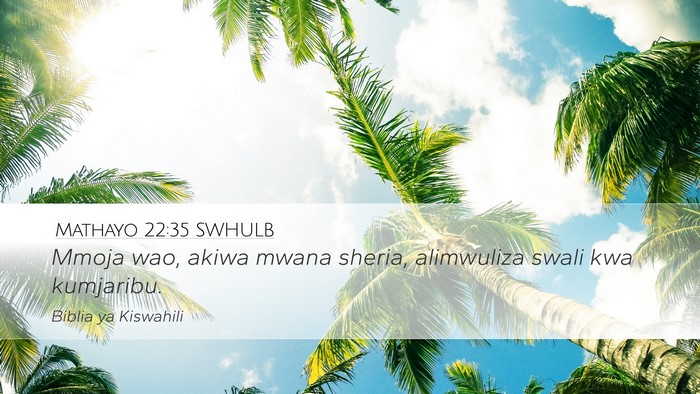 Mathayo 22:35 SWHULB Bible Verse Image