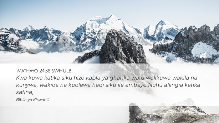 Mathayo 24:38 SWHULB Bible Verse Image