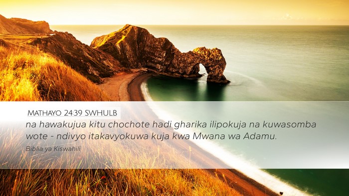 Mathayo 24:39 SWHULB Bible Verse Image