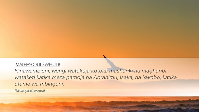 Mathayo 8:11 SWHULB Bible Verse Image