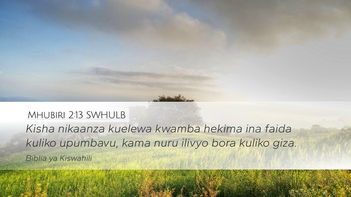 Mhubiri 2:13 SWHULB Bible Verse Image