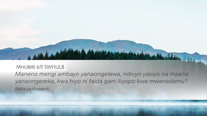 Mhubiri 6:11 SWHULB Bible Verse Image