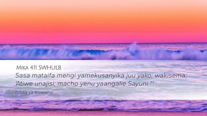 Mika 4:11 SWHULB Bible Verse Image