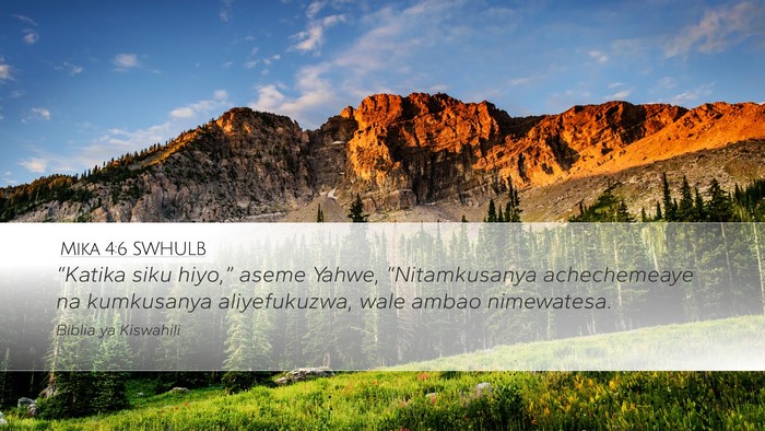 Mika 4:6 SWHULB Bible Verse Image