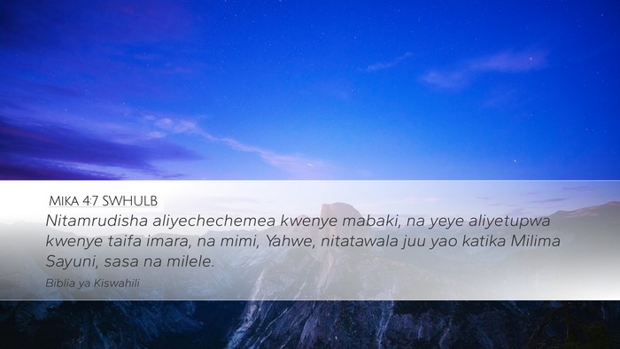 Mika 4:7 SWHULB Bible Verse Image