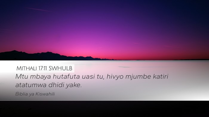 Mithali 17:11 SWHULB Bible Verse Image