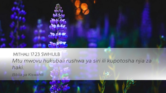 Mithali 17:23 SWHULB Bible Verse Image