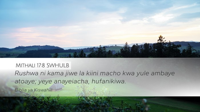 Mithali 17:8 SWHULB Bible Verse Image