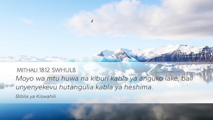 Mithali 18:12 SWHULB Bible Verse Image