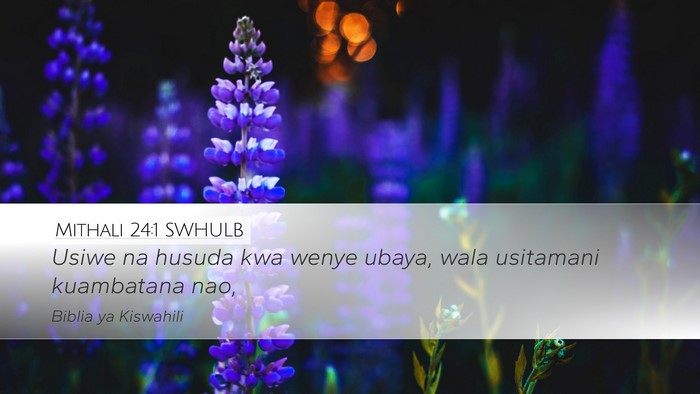Mithali 24:1 SWHULB Bible Verse Image