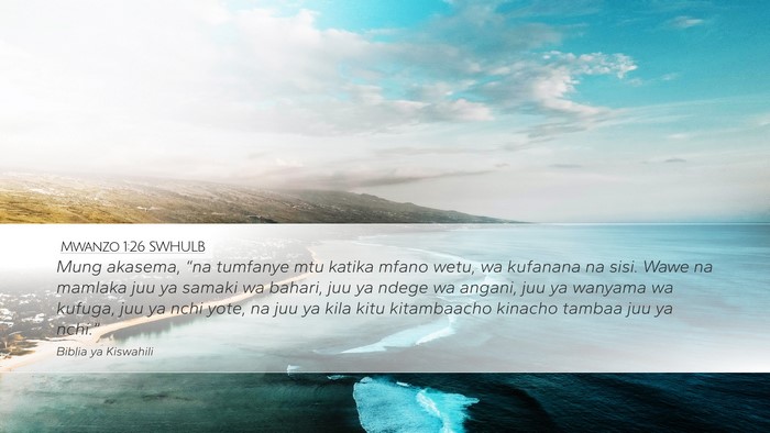 Mwanzo 1:26 SWHULB Bible Verse Image