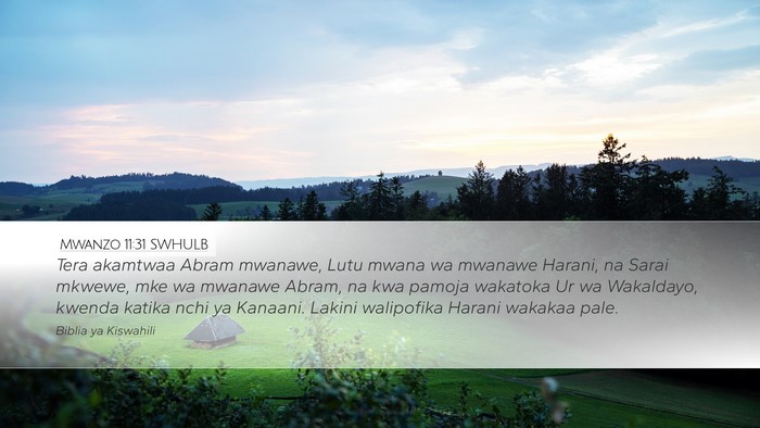Mwanzo 11:31 SWHULB Bible Verse Image
