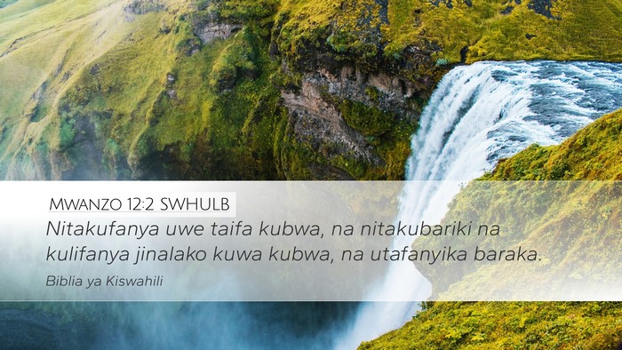 Mwanzo 12:2 SWHULB Bible Verse Image