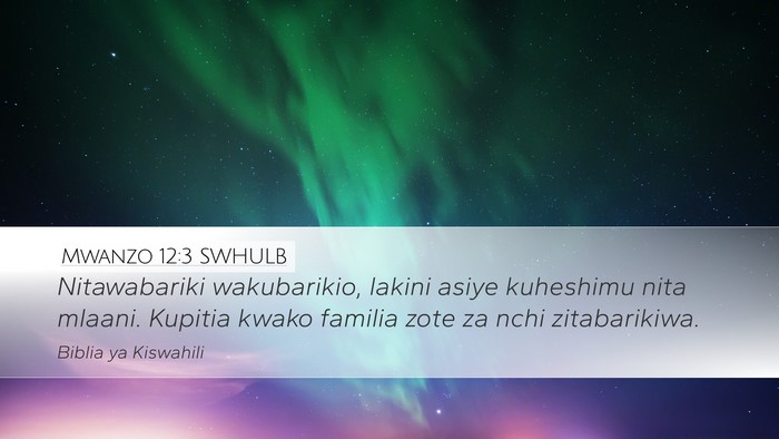 Mwanzo 12:3 SWHULB Bible Verse Image