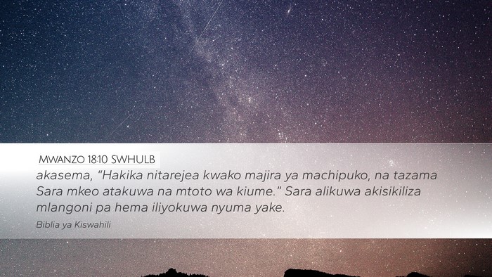 Mwanzo 18:10 SWHULB Bible Verse Image
