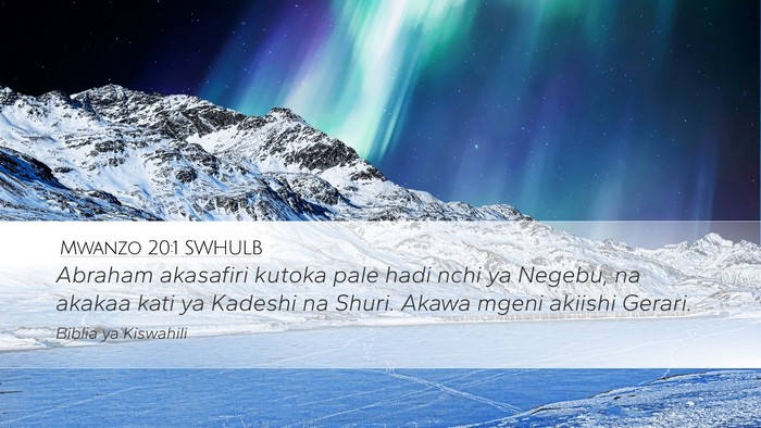 Mwanzo 20:1 SWHULB Bible Verse Image