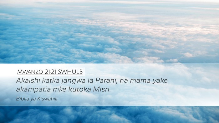 Mwanzo 21:21 SWHULB Bible Verse Image