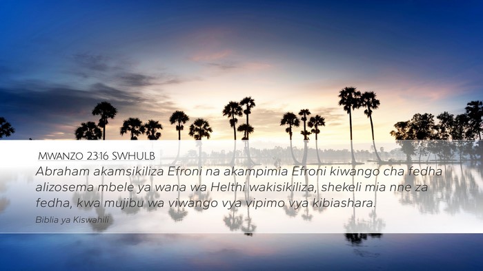 Mwanzo 23:16 SWHULB Bible Verse Image
