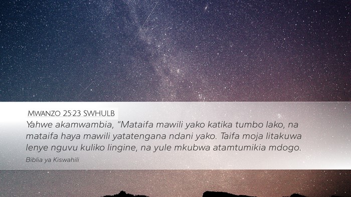 Mwanzo 25:23 SWHULB Bible Verse Image