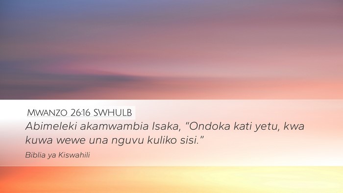 Mwanzo 26:16 SWHULB Bible Verse Image