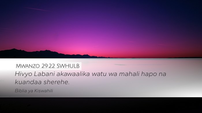 Mwanzo 29:22 SWHULB Bible Verse Image