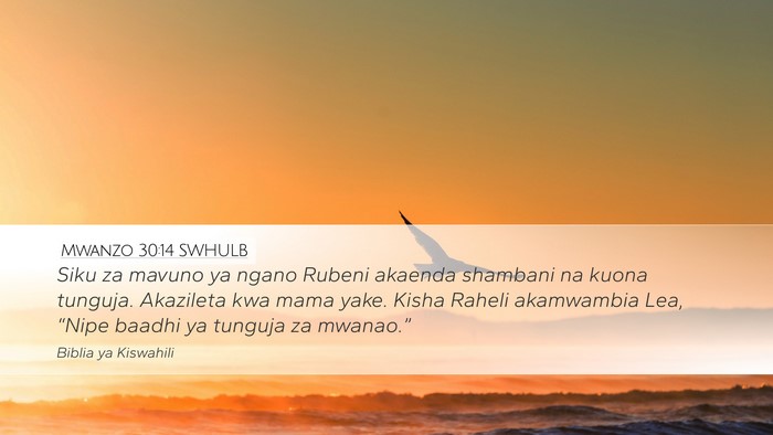 Mwanzo 30:14 SWHULB Bible Verse Image