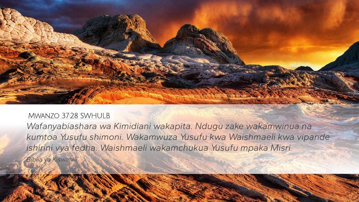 Mwanzo 37:28 SWHULB Bible Verse Image