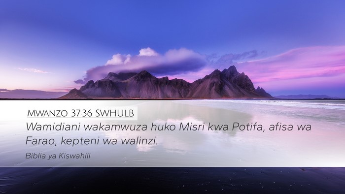 Mwanzo 37:36 SWHULB Bible Verse Image