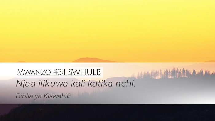 Mwanzo 43:1 SWHULB Desktop Wallpaper - Njaa ilikuwa kali katika - Desktop Bible Verse Wallpaper