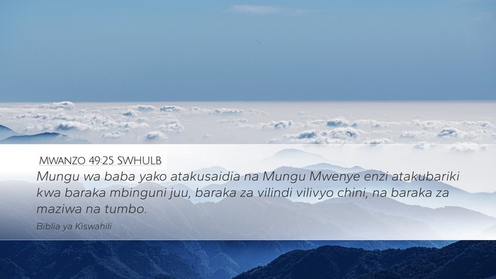 Mwanzo 49:25 SWHULB Bible Verse Image