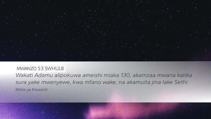Mwanzo 5:3 SWHULB Bible Verse Image