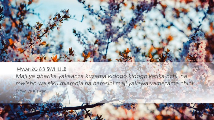 Mwanzo 8:3 SWHULB Bible Verse Image