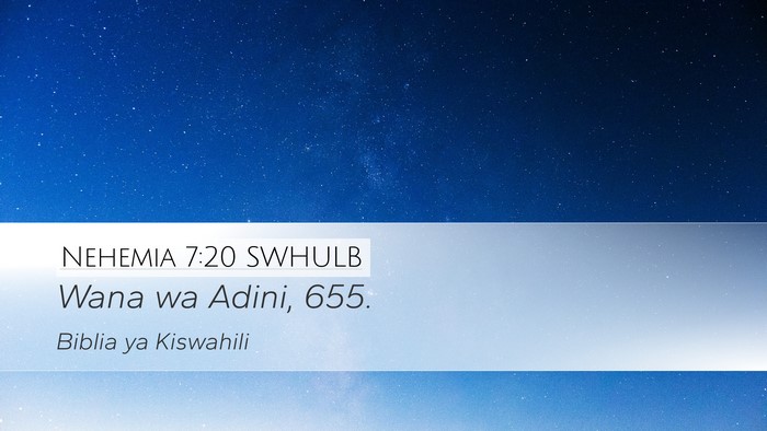 Nehemia 7:20 SWHULB Desktop Wallpaper - Wana wa Adini, - Desktop Bible Verse Wallpaper