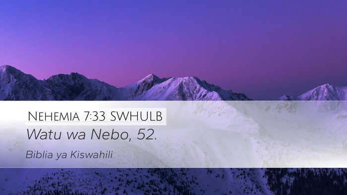 Nehemia 7:33 SWHULB Desktop Wallpaper - Watu wa Nebo, - Desktop Bible Verse Wallpaper