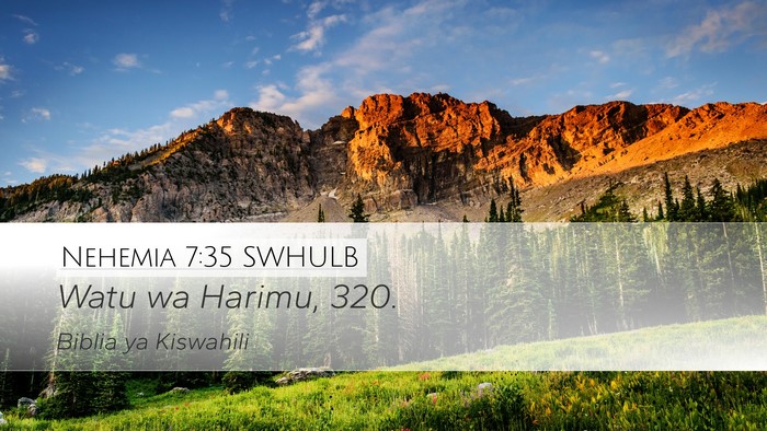 Nehemia 7:35 SWHULB Desktop Wallpaper - Watu wa Harimu, - Desktop Bible Verse Wallpaper