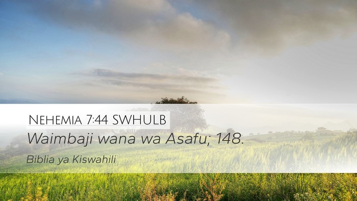 Nehemia 7:44 SWHULB Bible Verse Image