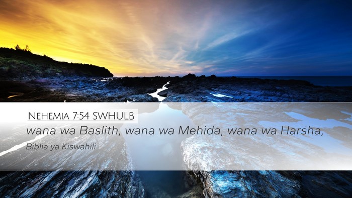 Nehemia 7:54 SWHULB Bible Verse Image