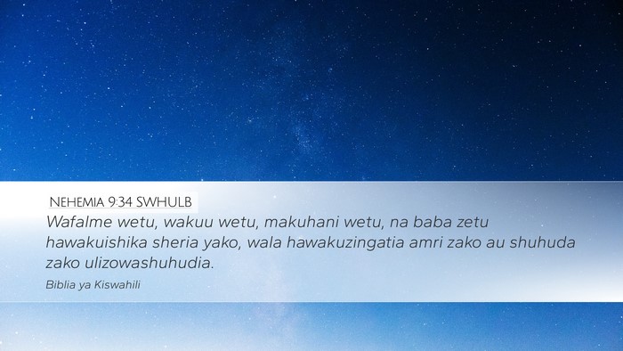 Nehemia 9:34 SWHULB Bible Verse Image